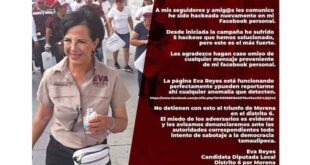 Vuelven a hackear redes sociales de candidata en Reynosa